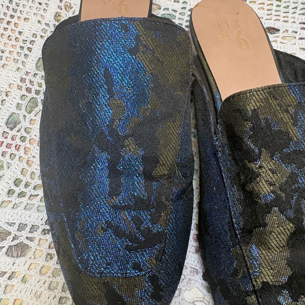MIX No. 6 Metallic Jacquard Mule Slides – Size 8 - Picture 3 of 8
